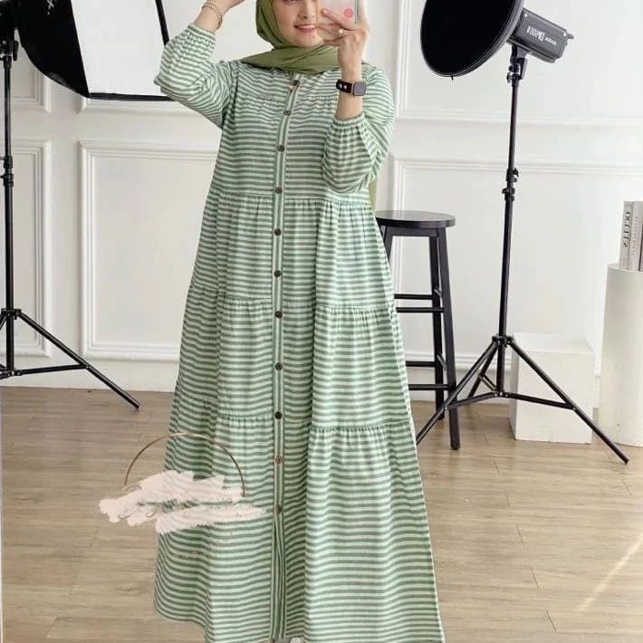 YUNARA MAXI IK KAIN KATUN SALUR LD 110 CM PB 140 CM FULL KANCING HIDUP ( BUSUI )UKURAN ONE SIZE ( SATU UKURAN )Dapat GAMIS WANITA ( TIDAK TERMASUK HIJAB ) Produk Best Seller High Recommended