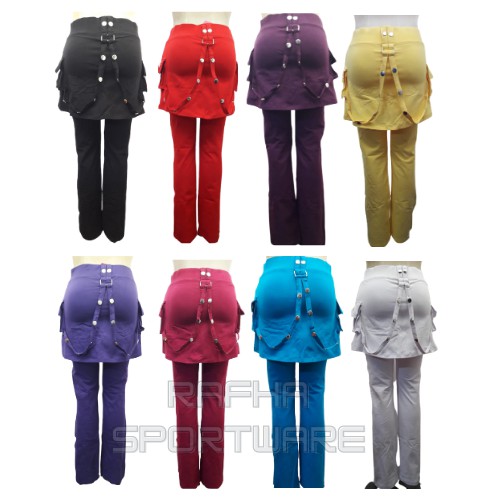Celana senam/ celana senam cbr rok kantong rantai katun spandek super