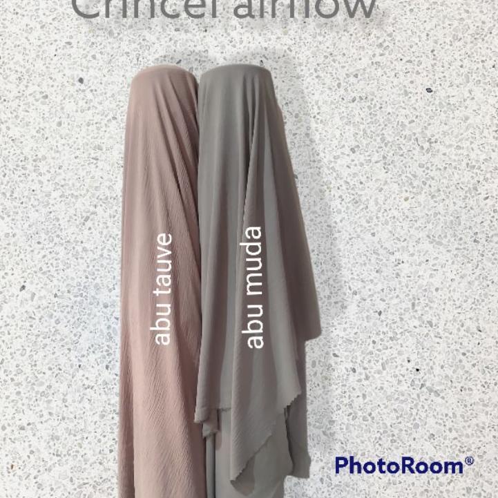 ☀ Kain bahan crincel Airflow / Rayon Crinkle / Crinkle stretch / Crinkle impor ecer Meteran ✻