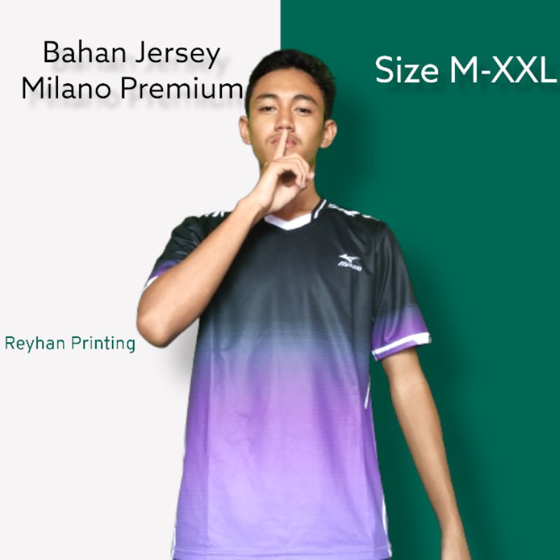 kaos olahraga pria pendek mizuno full printing terbaru volly jersey voli