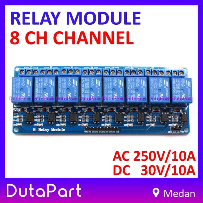 Relay Module 8 CH Channel 250VAC 30VDC 10A 5V With Optocoupler Modul