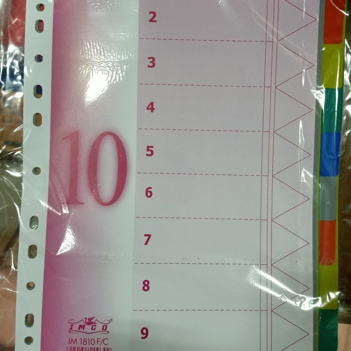 

Gaya Divider Folio Plastik 10 Warna / Pembatas Buku / Pembatas Odner Sale!!!
