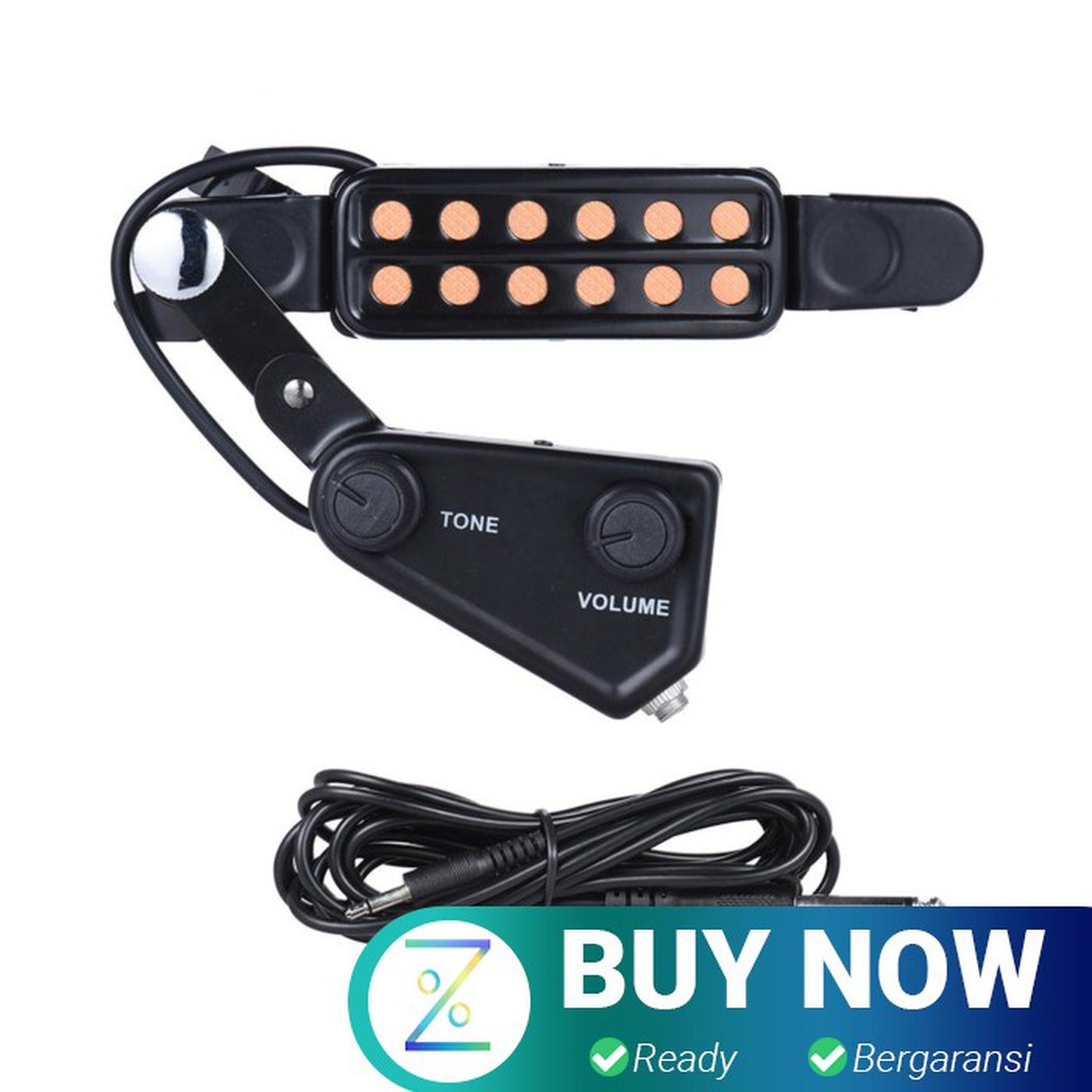 Transducer Pickup Gitar Akustik 12 Hole dengan Tone Volume Control - P