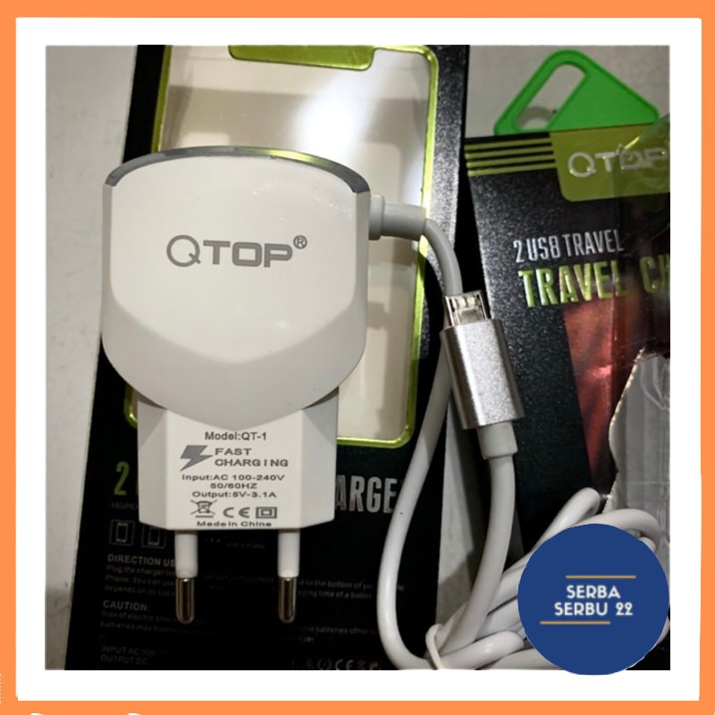 QTOP Charger 2.4A Fast Charging Include Kabel Micro USB