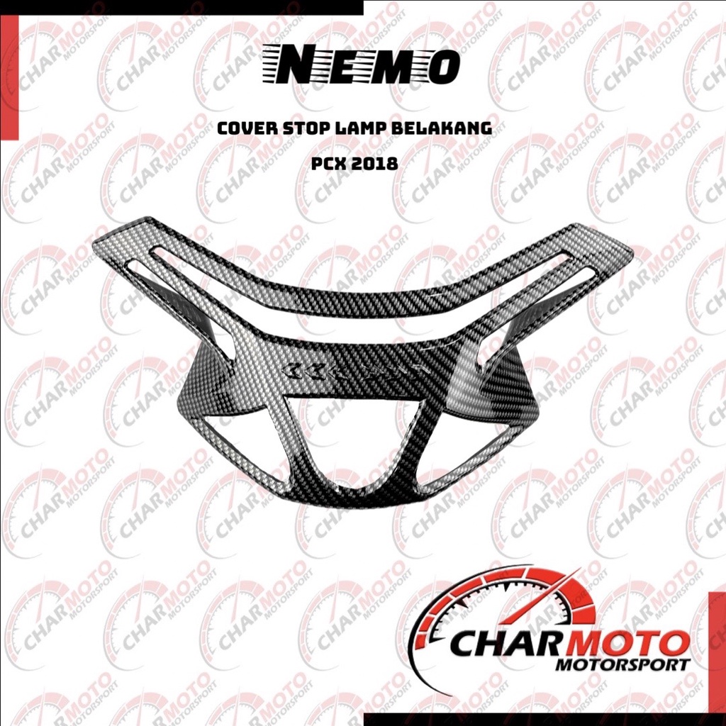 Cover Tutup Lampu Stoplamp Belakang Carbon Nemo Honda PCX 2018 Karbon Original PNP - Charmoto