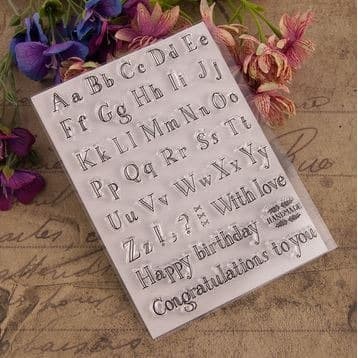 Clear Stamp (Stempel Transparan/Bening) - Alphabet &amp; Greetings Word