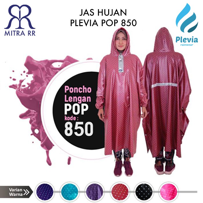 Jas Hujan Ponco Plevia 850 Pop Poncho Polkadot Motor Unisex