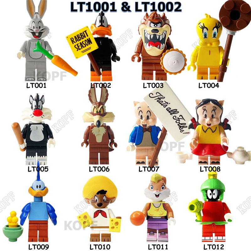 1pc Mainan Balok Bangunsusun Model Minifigures Bentuk Kelinci Daffybebekkucing Untuk Hadiah Anak