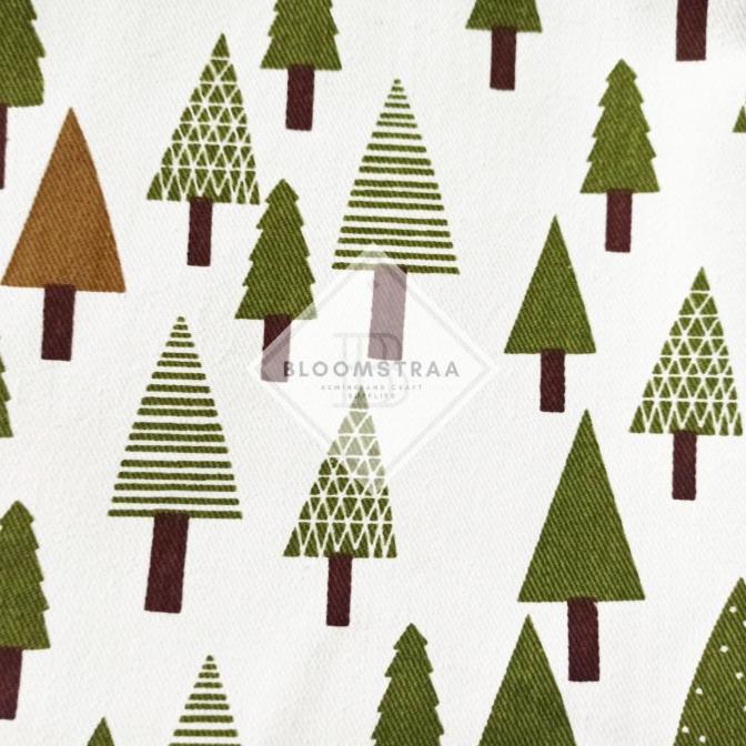 (:(:(:(] Kain Kanvas pohon cemara muda bahan canvas meteran motif pohon pinus