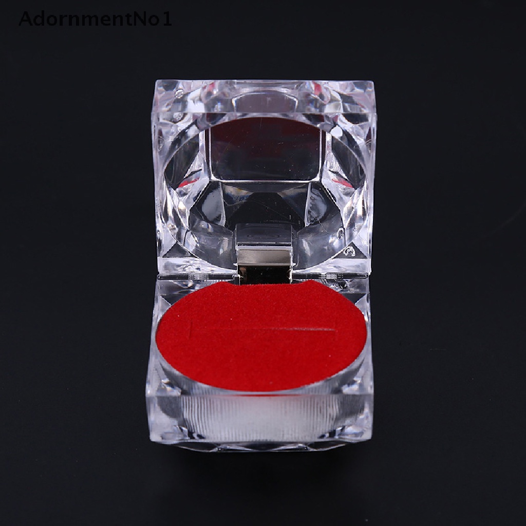 [AdornmentNo1] Transparent Acrylic Ring Holder Wedding Engagement Packaging Jewelry Gift Box [new]