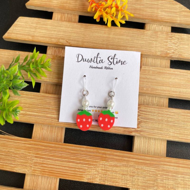 ANTING HANDMADE KAIT PLASTIK ANTING ANAK/DEWASA MOTIF BUAH