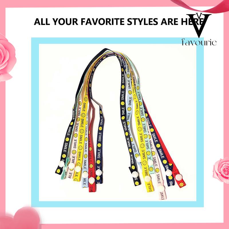 [COD]Topeng Lanyard Anak-anak Anti-Strangle Polyester Lanyard Cute Smiley Anti-lost Masker Tali-FA
