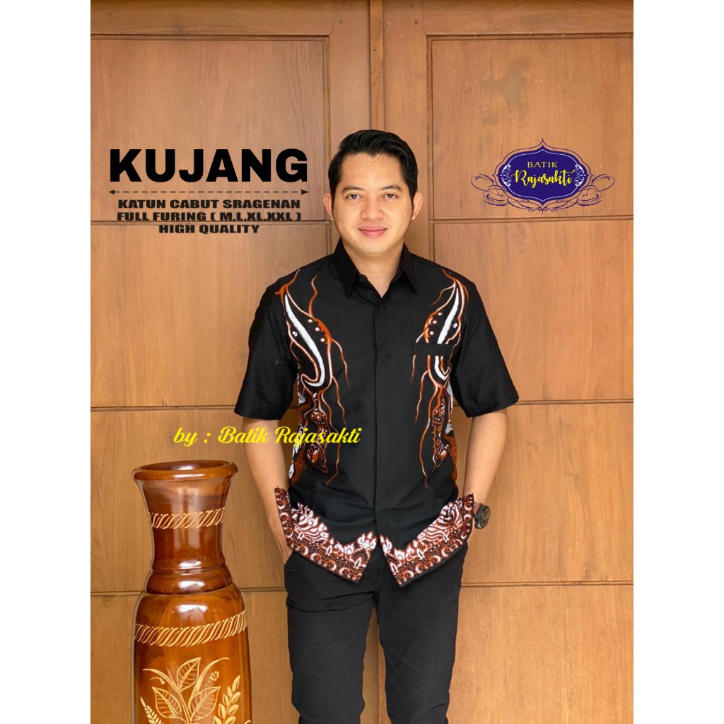 KUJANG EMAS RAJASAKTI KEMEJA BATIK SOLO PRIA LENGAN PENDEK LAPIS FURING ATASAN BATIK PREMIUM MODERN KATUN HALUS BAHUWIRYA  BANAMITRA BANAMITRA PUTIH BANGSAWAN BAYU PUTRA BERLIAN BIRU BHARATAYUDA BIMASENA BIRENDRA BIRU INDAH BRAHMAKERTA BRAHMAKERTA MERAH