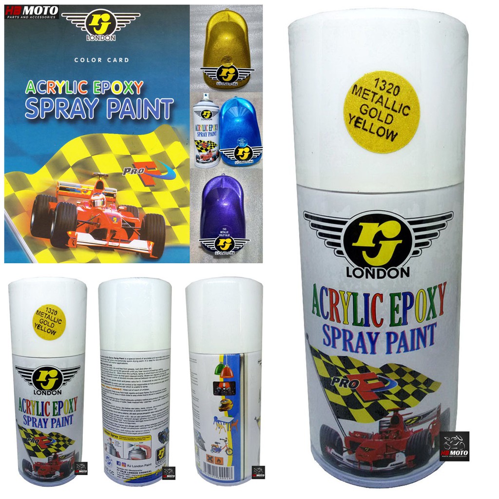 1320 METALLIC GOLD YELLOW/Cat Semprot RJ LONDON 1320 METALLIC GOLD YELLOW 300CC/Cat Pylox