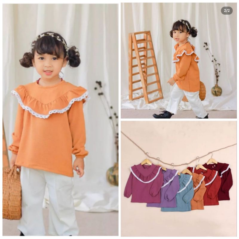 Blouse Anak Perempuan 1-4 Tahun bahan Rayon Crinkle Airflow