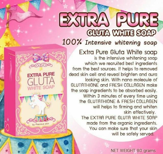 EXTRA PURE INSTANT WHITENING SOAP / SABUN PEMUTIH / SABUN INSTAN PUTIH / SABUN BATANG 100%