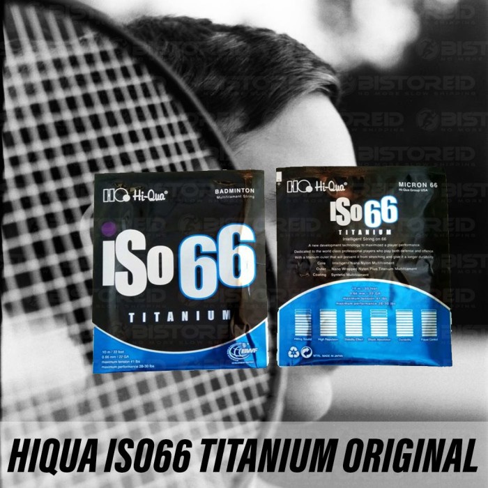 HIQUA ISO 66 TITANIUM ISO66 SENAR RAKET BADMINTON BULUTANGKIS ORIGINAL