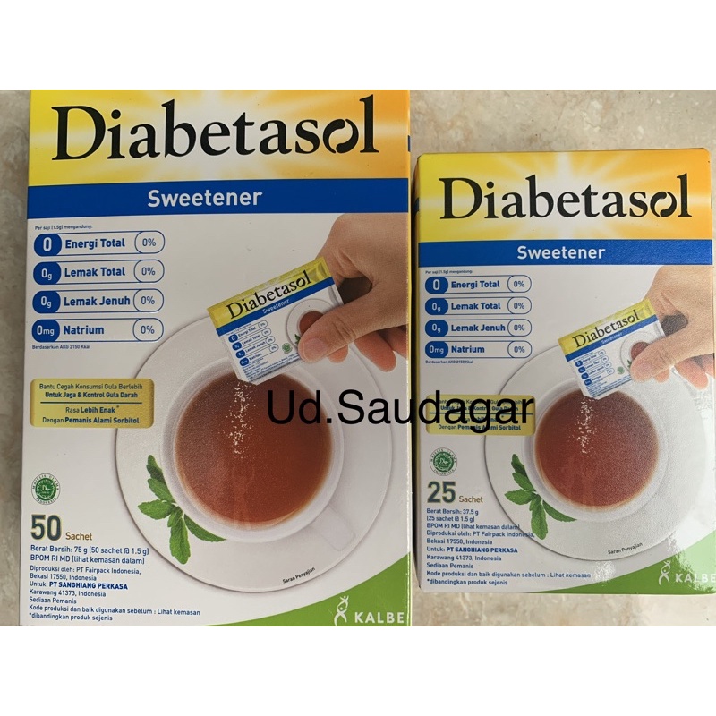 

Diabetasol Sweetener 50 | 25 Sachet Gula Rendah Kalori Khusus Diabetes