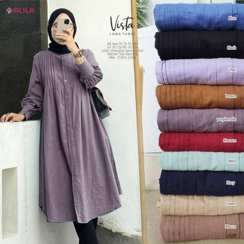 Baju Wanita Terbaru Terlaris Vista Long Tunik