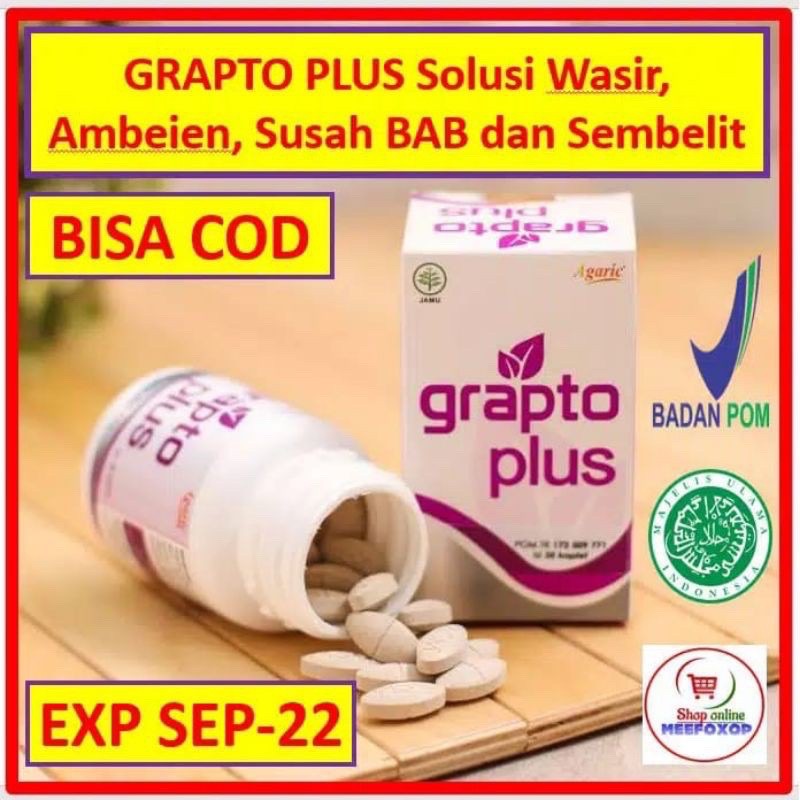 ( Bisa Cod ) GRAPTO PLUS - Obat Herbal Wasir - Mengatasi Ambein - BAB Berdarah Susah BAB - Benjolan-1