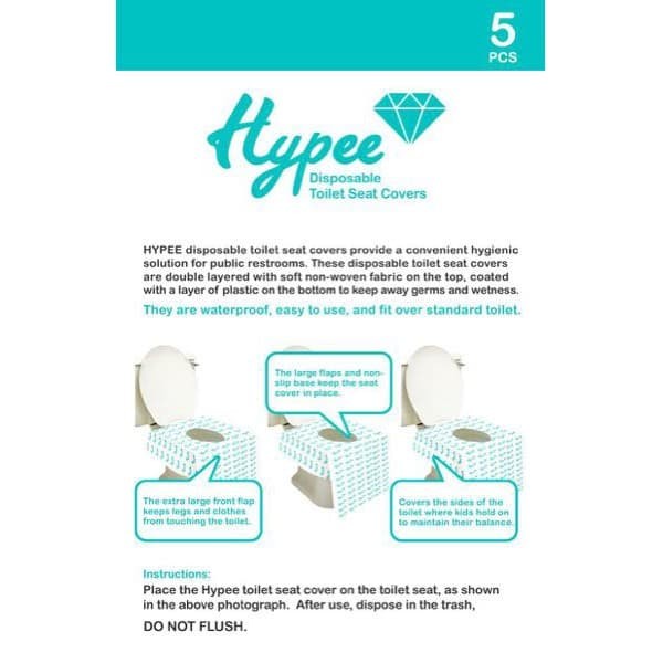 HYPEE Cover Hypee Disposable Toilet Seat Waterproof Premium 5 pcs