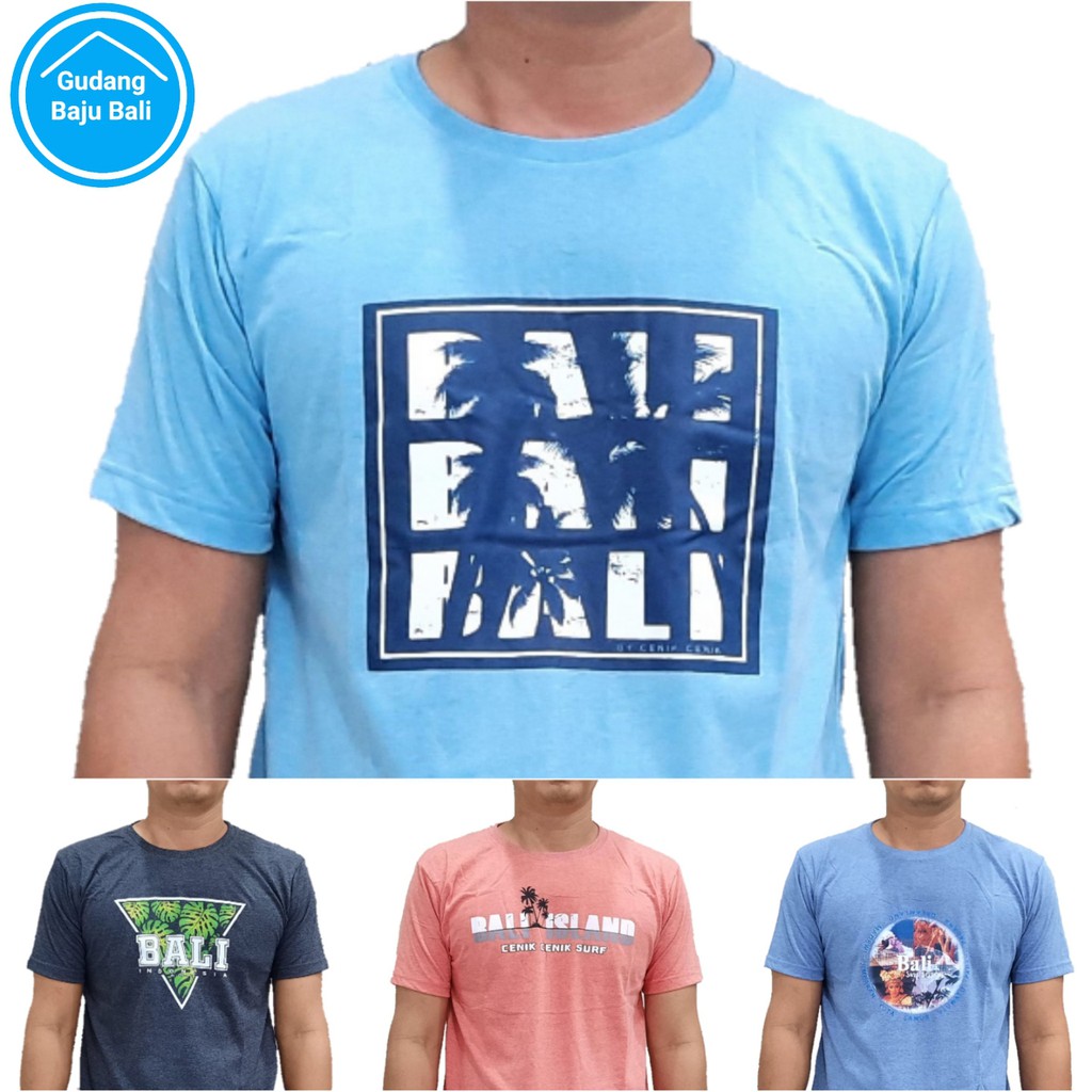 Baju Kaos / T-shirt Bali pria kualitas premium size S - XXL