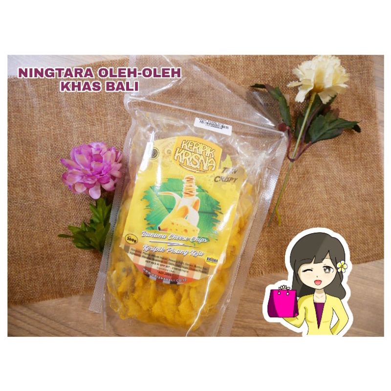 KERIPIK PISANG KEJU KRISNA 200GR ASLI BALI (KRIPIK BANANA CHEESE CHIPS)