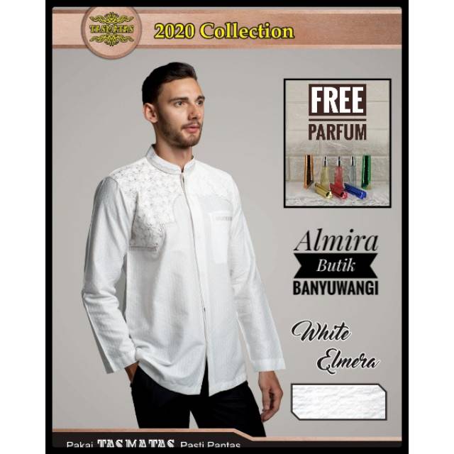 Baju Koko Tasmatas 2020 type WHITE ELMERA