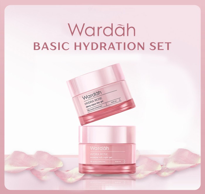 wardah hydra rose paket Basic Hydration Set - Day &amp; Night Cream 40ml