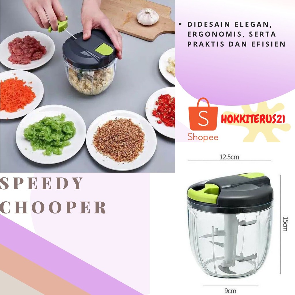 hokkiterus21 Speedy swift chopper pencacah turbo blender manual tarik JUMBO kualitas no 1