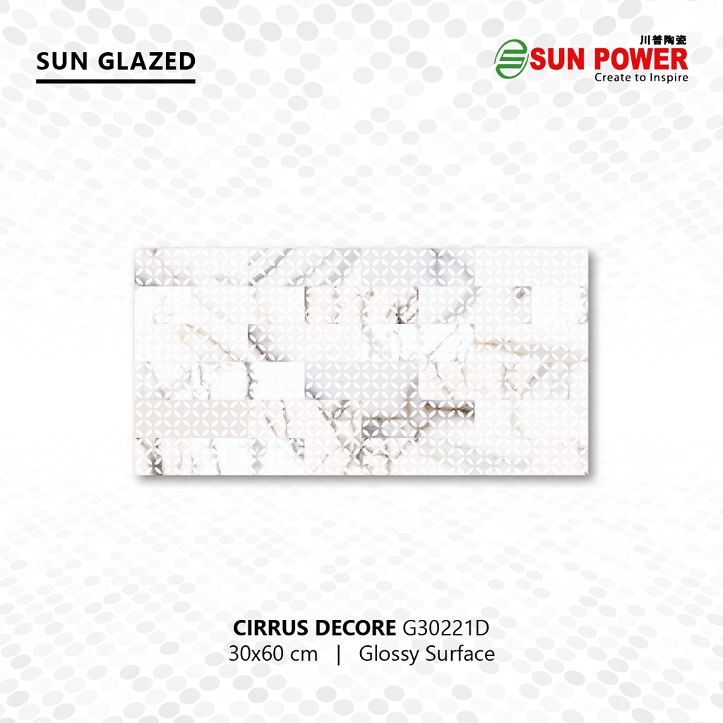 Keramik Dinding Dekoratif Glossy - Cirrus Series 30x60 cm | Sun Power