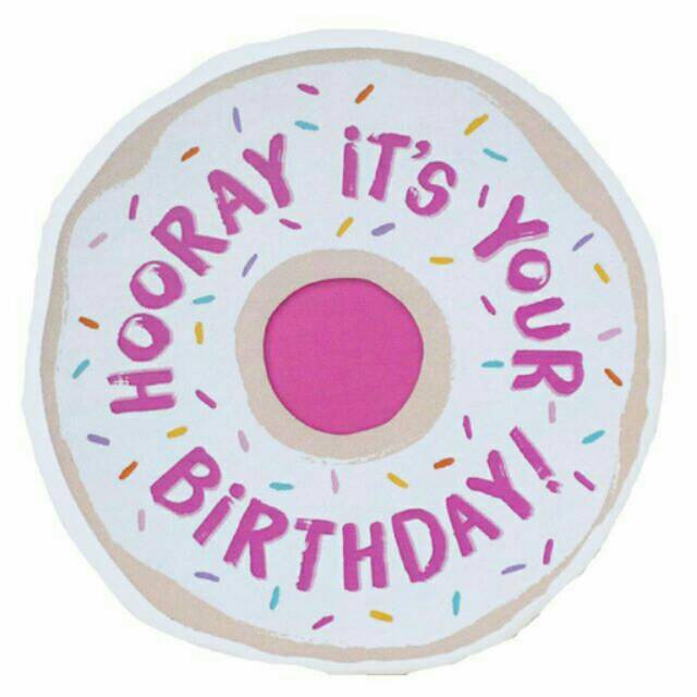 

HOORAY BDAY BIRTHDAY ULTAH CARD KARTU POS POSTCARD POSTCROSSING SURAT FILATELI UCAPAN DONAT CUTE
