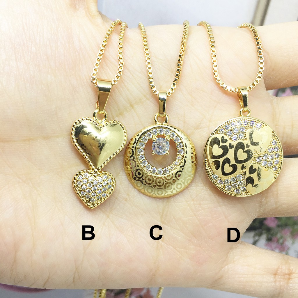 Kalung Xuping Love Kecil Batu Putih Lapis Emas Gold - BN239
