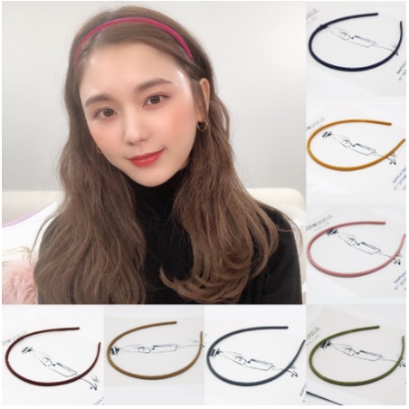 PROMO SPESIAL BANDO DOFF POLOS 0.5CM Bandana Lidi Korea - Bando Tipis - RANDOM