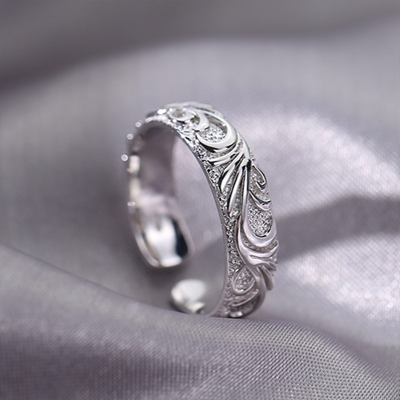 Cincin 925 Sterling Silver Bentuk Daun Gaya Kasual Untuk Wanita