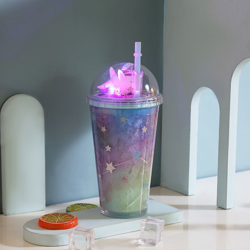 botol minum/ tumbler unicorn led (lampu nyala)