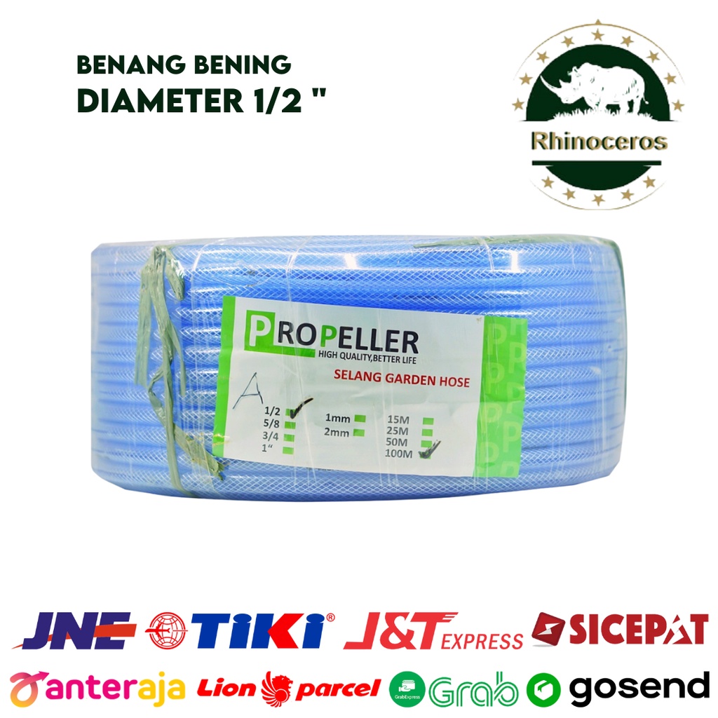 Selang Air PERMETER 1/2 2MM Benang Bening/Selang Air Taman/Selang Siram Tanaman/Selang Air Elastis