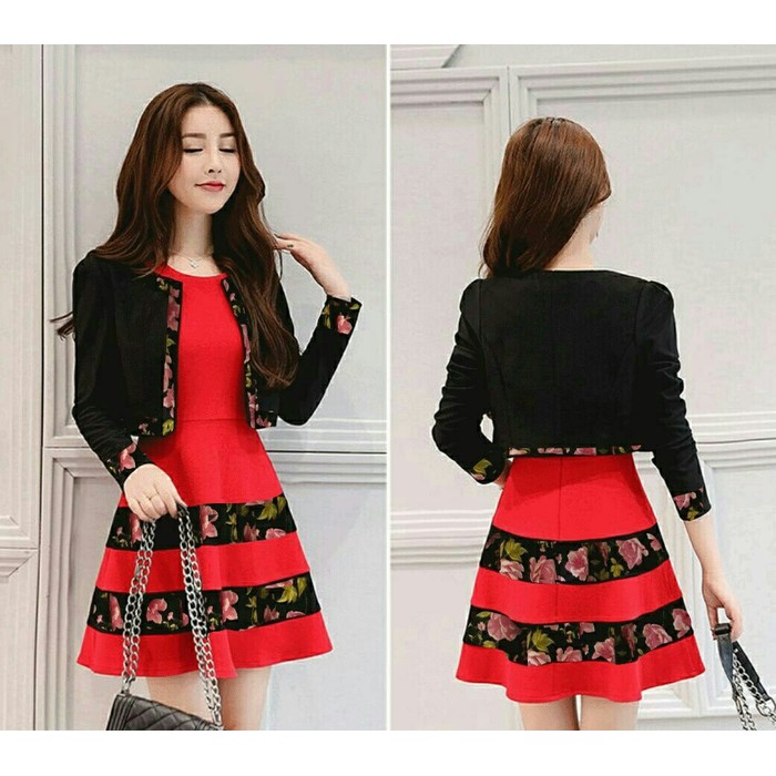 Baju pakaian wanita Dress Renata Set terbaru modern trendy