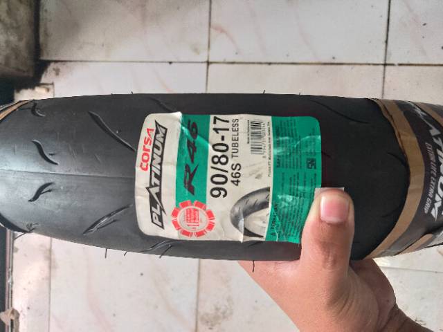 BAN CORSA R 46 UKURAN 90 80 RING 17 TUBLES