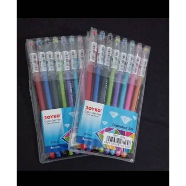 

Pulpen gel warna 8 warna joyko diamond art GPC-309S