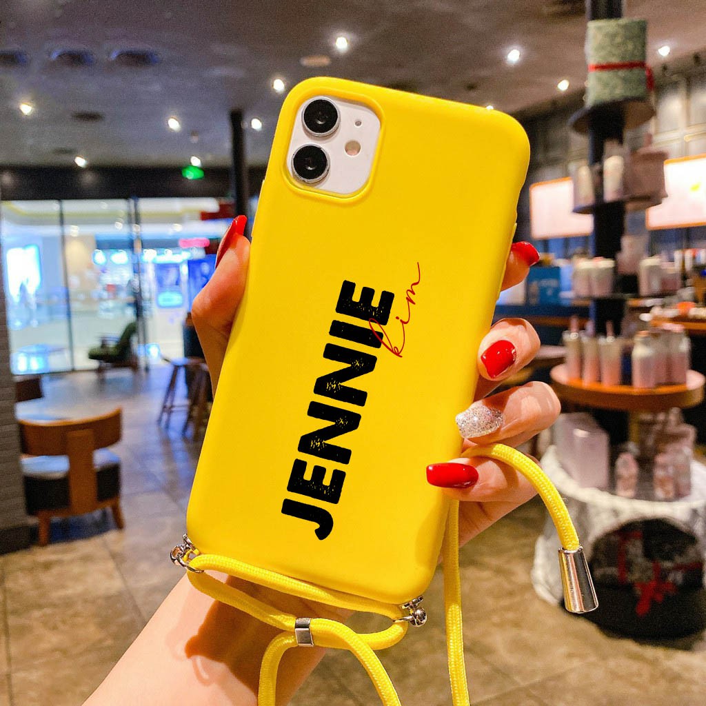 Custom Nama Softcase TPU + Tali for Xiaomi Redmi note 10 note 9 note 9 pro poco m3 9T 9C 9A [S29]