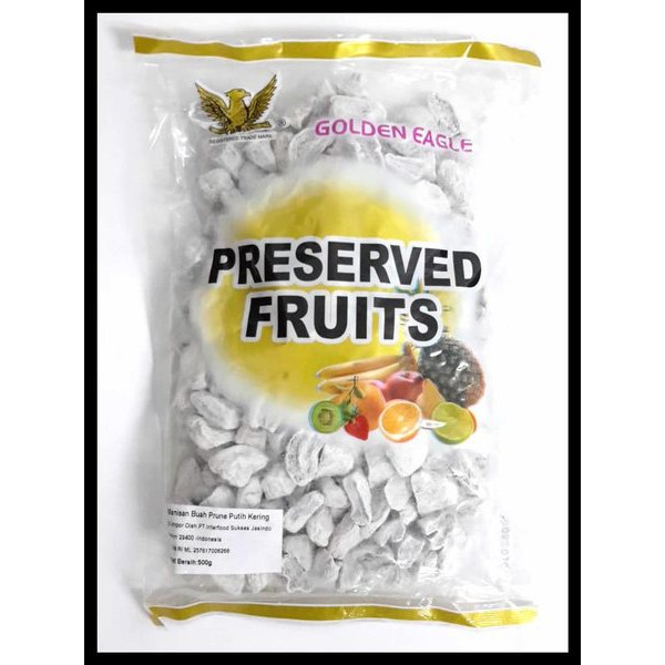 

GOLDEN EAGLE PRESERVED FRUITS WHITE PRUNE SLICE 500 gram