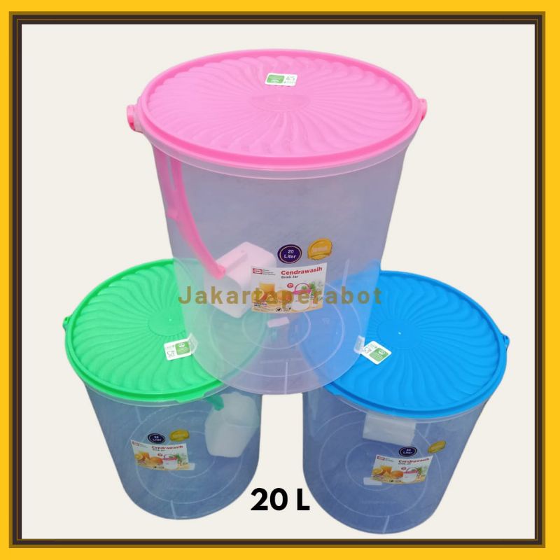 SHINPO - Toples Gayung Es Buah 20 Liter / Toples Es Kelapa / Aquarium Es Kelapa / Toples Tempat Penyimpanan Makanan Minuman