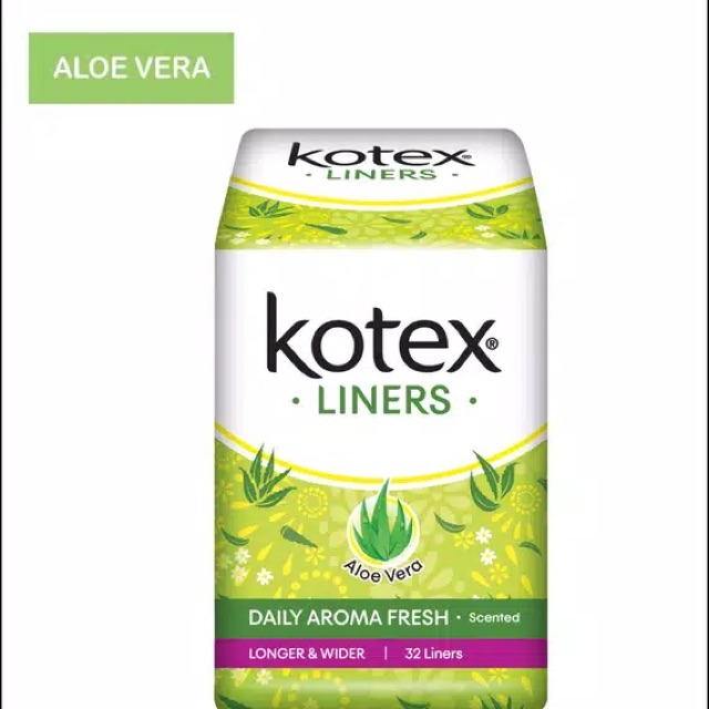 Kotex Fresh Liner Longer and Wider Aloe vera 32s