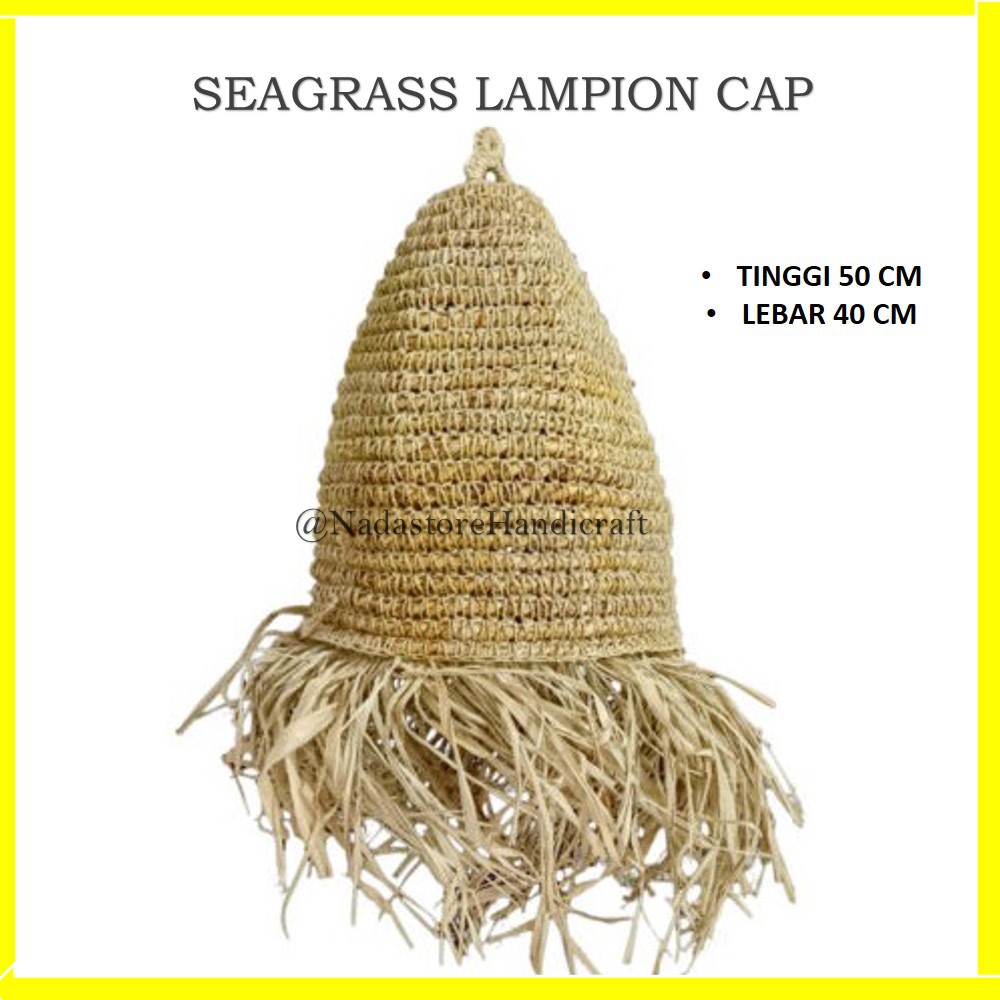 LAMPION CAP SEAGRASS / CUP LAMPU GANTUNG / KAP LAMPU SHADE ANYAMAN SEAGRASS