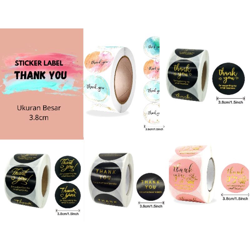 

[Minimal Beli 10] Sticker Label Thank You Stiker Thank You For Your Order Ukuran Besar 3.8cm