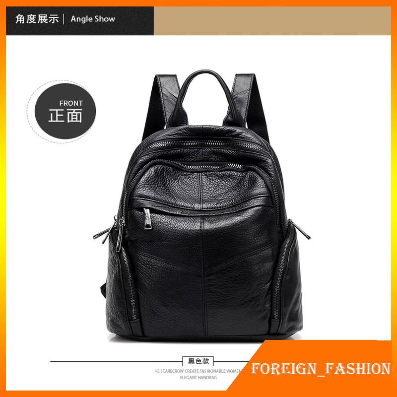 Tas Backpack Wanita Import iPinee Fashion Designer Cow Genuine Leather Women Backpack High Quality