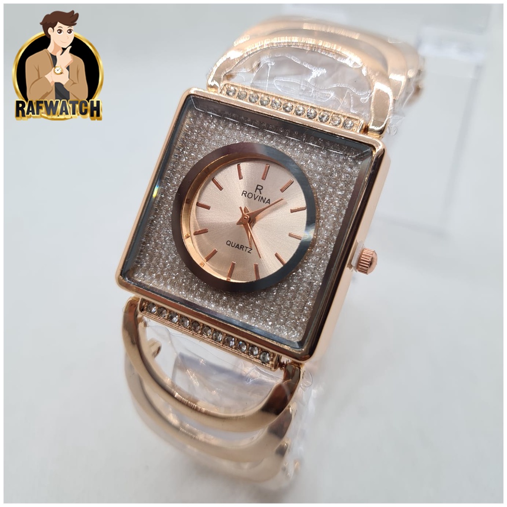 Grosir Jam Tangan Wanita Fashion Rantai Rovina TA01 Rantai Stainless Jam Mewah Formal Permata