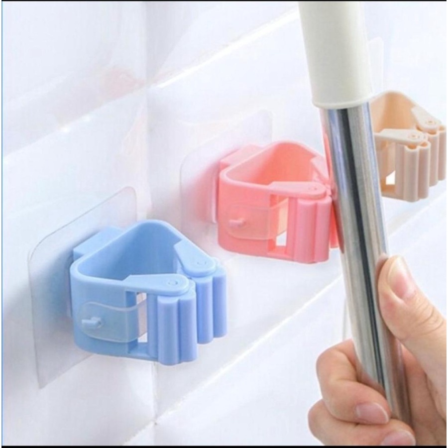 Gantungan dinding keramik hook tempel sapu alat pel mop holder hanger cantolan sapu - crazymart99