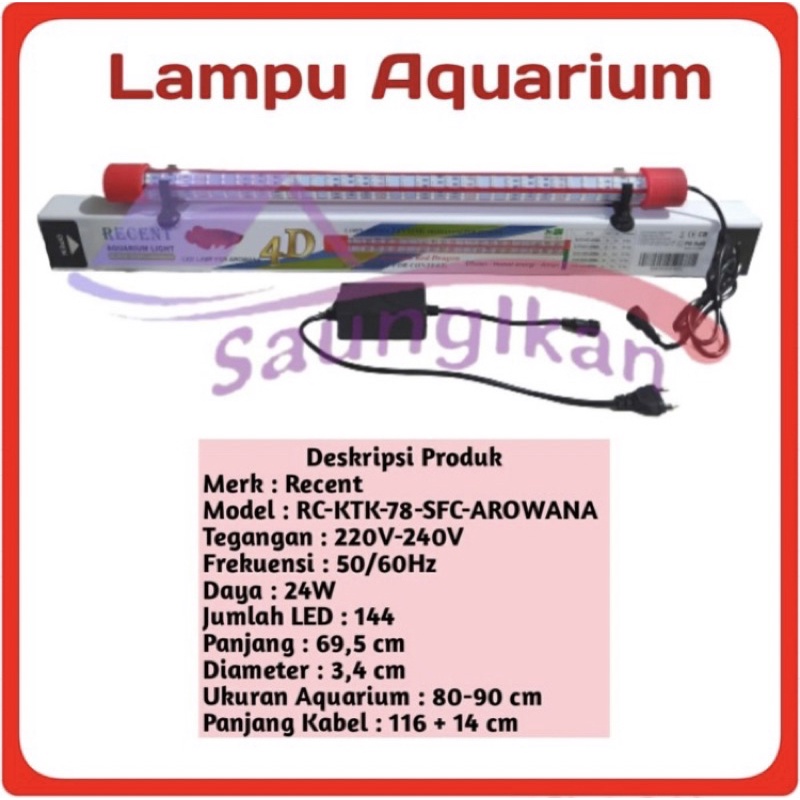 Lampu LED Tanning RECENT KTK 78 SFC Arwana 4D Kontes quality 4 Baris